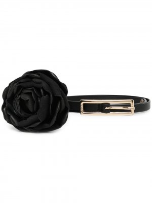 Floral-appliqué leather belt Erdem. Цвет: черный