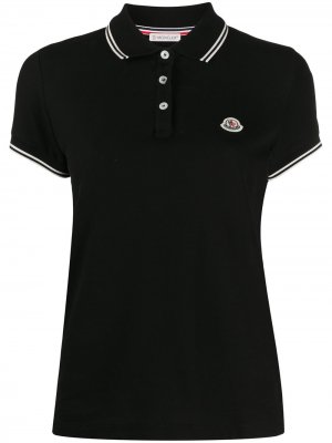 Рубашка-поло с нашивкой-логотипом Moncler. Цвет: черный