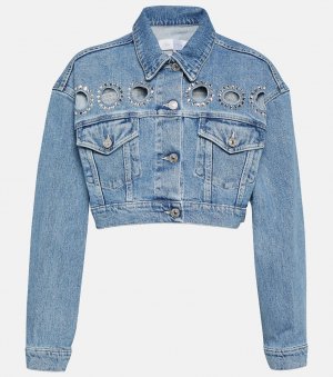 Укороченная джинсовая куртка Babe с украшением 7 FOR ALL MANKIND, синий Mankind