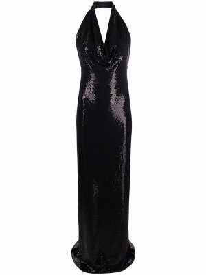 Длинное платье с пайетками Blanca Vita. Цвет: черный