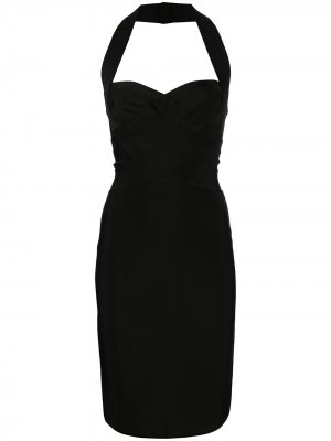 Платье с вырезом халтер Herve L. Leroux. Цвет: черный
