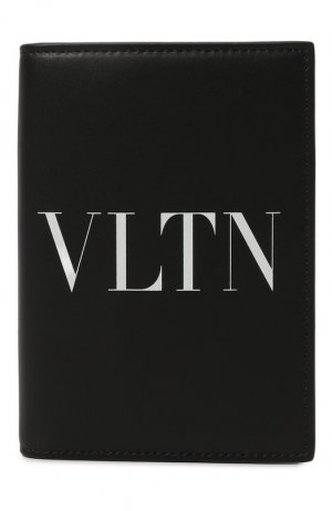 Кожаная обложка для паспорта Valentino. Цвет: чёрный