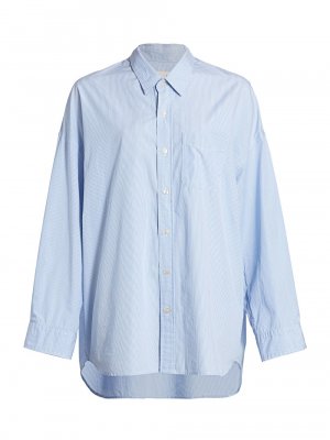 Оксфордская рубашка с вырезом под горло, синий R13