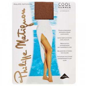 Чулки Cool Summer, 8 den, размер 3, коричневый Philippe Matignon. Цвет: коричневый