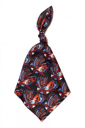 Шелковый платок с абстрактным принтом TEAM PUTIN. Цвет: оранжевый