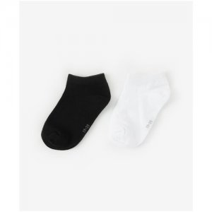 Набор носков 2 шт. , цвет Белый, чёрный, размер 22 Gulliver. Цвет: черный/белый
