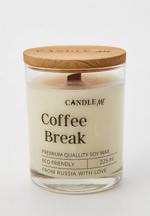 Свеча ароматическая Candle Me COFFEE BREAK / Кофейный перерыв, свечи с деревянным фитилем. Цвет: бежевый