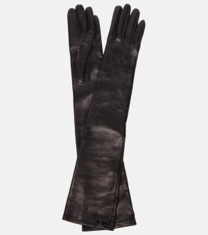 Длинные кожаные перчатки , черный Valentino Garavani
