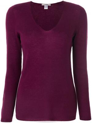 Пуловер слим с V-образным вырезом La Fileria For D'aniello. Цвет: розовый