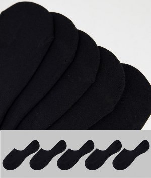 Набор из 5 пар черных невидимых носков Burton-Черный цвет Burton Menswear