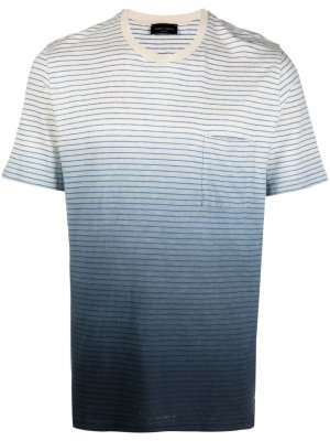 Полосатая футболка с эффектом омбре Roberto Collina. Цвет: синий