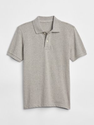 Рубашка-поло с короткими рукавами GAP. Цвет: серый