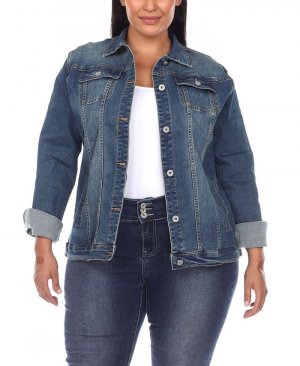 Классическая джинсовая куртка больших размеров , синий White Mark