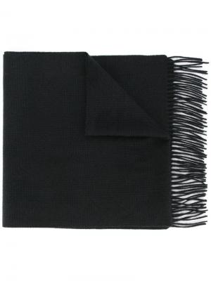 Вязаный шарф с бахромой United Arrows. Цвет: синий