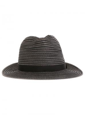 Полосатая фетровая шляпа Yohji Yamamoto. Цвет: чёрный