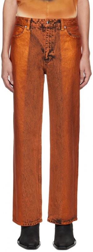 Оранжевые широкие джинсы , цвет Copper Eckhaus Latta