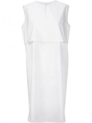 Многослойное платье-шифт Astraet. Цвет: белый