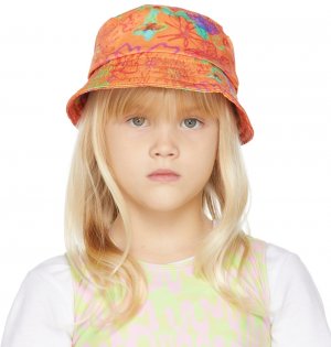 Эксклюзивная детская шапка-ведро SSENSE с оранжевым бантом Collina Strada