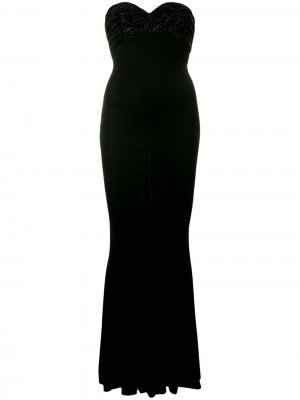 Обтягивающее длинное платье без бретелей Alexandre Vauthier. Цвет: черный