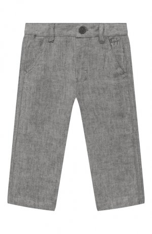 Льняные брюки Il Gufo. Цвет: серый