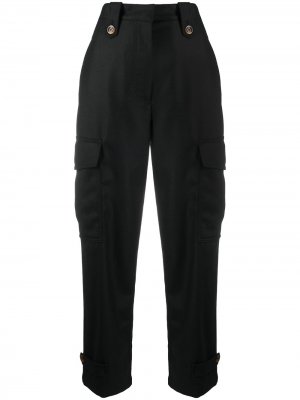Укороченные брюки с завышенной талией Pt01. Цвет: черный