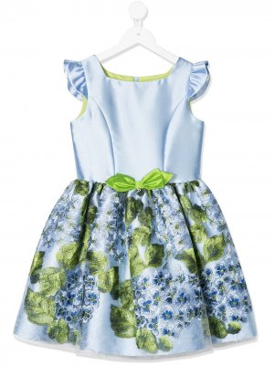 Платье с цветочной вышивкой Petit. Цвет: синий
