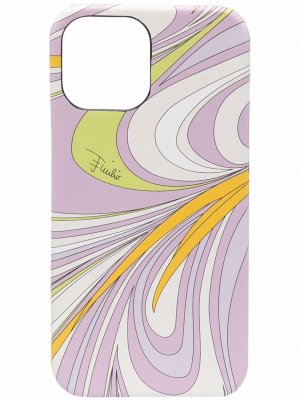 Чехол для iPhone 12 Pro Max с абстрактным принтом Emilio Pucci. Цвет: фиолетовый