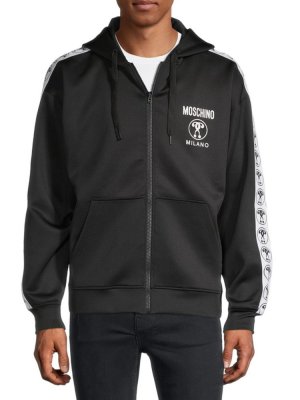 Спортивная куртка с капюшоном и логотипом , черный Moschino