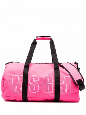 Дорожная сумка с логотипом MSGM. Цвет: розовый