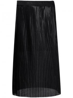 Прозрачная плиссированная юбка миди By Malene Birger. Цвет: чёрный