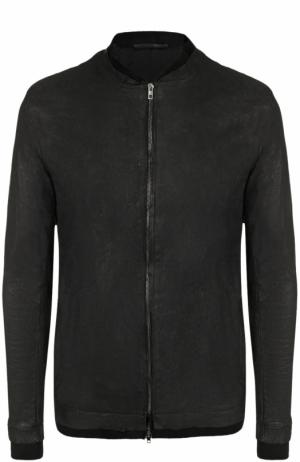 Кожаная куртка на молнии с текстильными манжетами Salvatore Santoro. Цвет: черный