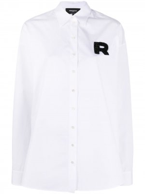 Рубашка с вышитым логотипом Rochas. Цвет: белый