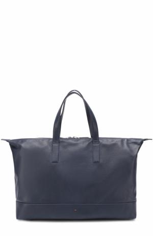 Кожаная спортивная сумка Santoni. Цвет: темно-синий
