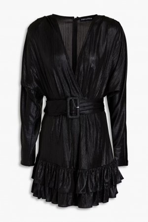 Платье мини из джерси Maureen с запахом и эффектом металлик , черный Retrofête