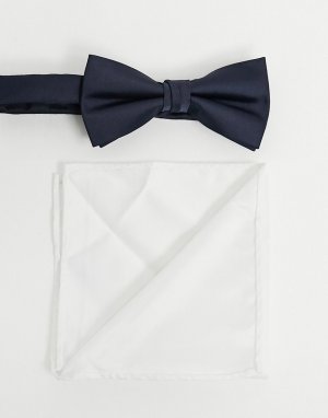 Темно-синий/белый платок для нагрудного кармана и галстук-бабочка -Мульти Jack & Jones