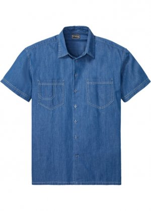 Джинсовая рубашка с короткими рукавами свободного кроя , синий Rainbow
