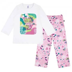 Пижама 362К-171 для девочки, цвет белый/розовый, размер 116 BOSSA NOVA