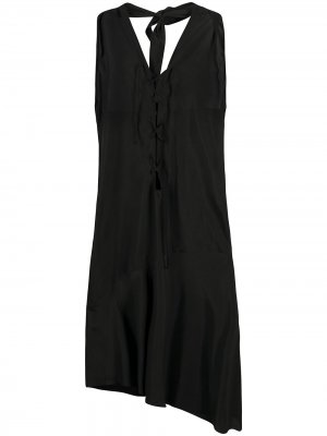 Платье 1990-х годов асимметричного кроя со шнуровкой Romeo Gigli Pre-Owned. Цвет: черный