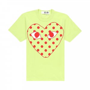 Зеленая футболка с сердечками PLAY Comme des Garçons