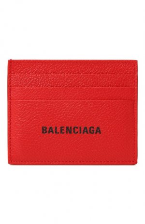Кожаный футляр для кредитных карт Balenciaga. Цвет: красный