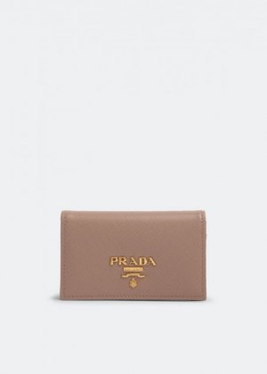 Картхолдер Leather card holder, розовый Prada