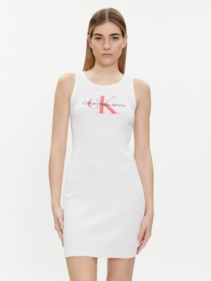 Летнее платье приталенного кроя , белый Calvin Klein