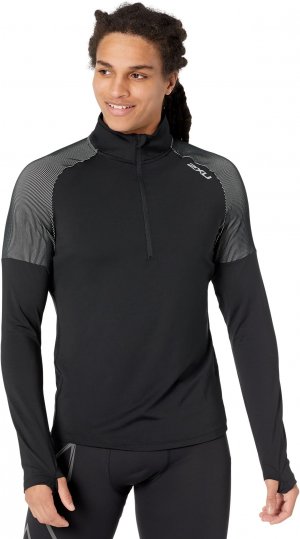 Пуловер для бега на молнии Light Speed ​​1/2 , цвет Black/Silver Reflective 2XU