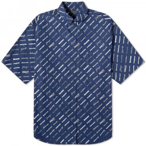 Рубашка с коротким рукавом логотипом Balenciaga