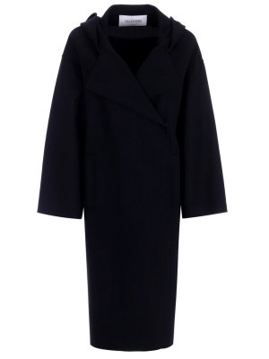 Пальто из шерсти и ангоры VALENTINO PAP. Цвет: черный