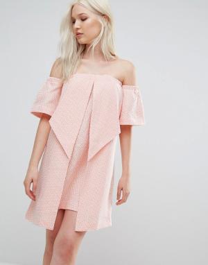 Платье-оригами -Розовый N12H