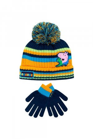 Детский комплект из шапки и перчаток со свиньей Джорджа, мультиколор Peppa Pig