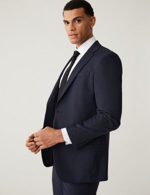 Пиджак стандартного кроя из эластичной ткани , темно-синий Marks & Spencer