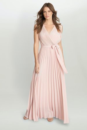 Розовое платье макси Chelsey с плиссированной юбкой , розовый Gina Bacconi