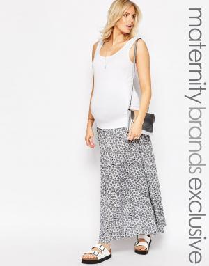 Юбка макси с цветочным принтом для беременных New Look Maternity. Цвет: мульти